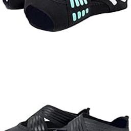 ™ 2 Pairs Non Skid Women Barre Yoga Shoes Pilates Socks Flexible Machine Wash | Womens Shoes Multicolor-image-65