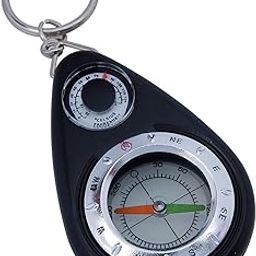 AceCamp Munkees Keychain Compass with Built-in Thermometer-image-1