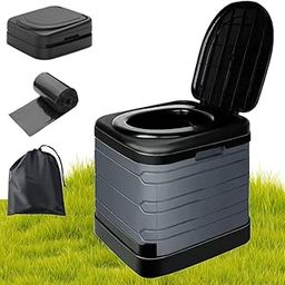 Nucarture 70L Portable Toilet for Camping Commode Chair for Adult Travel Foldable Large Toilet Seat for Adult Indoor Hiking Outdoor Toilet (42cm*42cm, Grey)-image-49