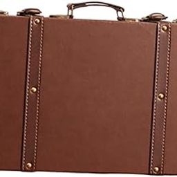 ATORSE Vintage Style Suitcase Gift Decoration Wood Storage Box for Home Window Shop Brown 40cmx25cmx10cm|Travel|Vintage Luggage & Travel Accs-picture-29