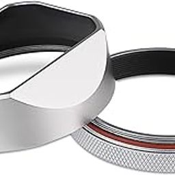 X100VI Square Metal Lens Hood for Fujifilm Fuji X100VI Camera Silver with 49mm UV Filter Adapter Ring Haoge LH-X54W-image-26