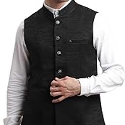 Men Terry Rayon Black Nehru Jacket-picture-9