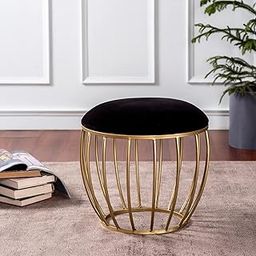 nestroots Ottoman Stool for Living Room - Metallic Footrest Stool, 10.5 Inch Height, Dark Black Cage Design, Stylish & Durable Pouffe for Home-image-90