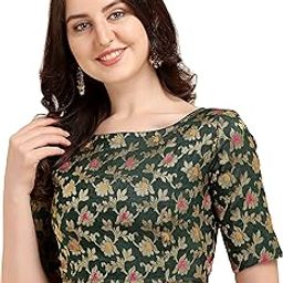 Womens Jacquard Boat Half Sleeves Neck Blouse-image-11