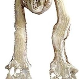 White Color Moti lace Silk Men Stole for Gents with Golden Stripes, 250 x 20 cm-image-39