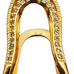 Women's Brass Traditional Gold Plated Vanki Adjustable Finger Ring-image-93
