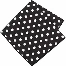 leonardi Mens Pocket Square | Retro Classic | 24 x 24 cm | Soft fabric | Superior finishing | Packaging – folder | Colour- Black-1 Base White Dot (Set of 1)-picture-3