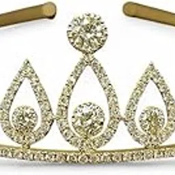 accessher Gold Tone Elegant Rhinestone Multi-Layered Crystal Headband Crown | Hair Accessories for Wedding, Pageant, Bridal, Birthday | Stylish Crystal Tiara Crown for Women & Girls-picture-34
