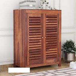 APANA TIMBER™ Solid Sheesham Wood Shoerack Honey|Shoe Storage Cabinet for Home|Shoe Rack with Seat & Door|Shoe Organizer|Shoe Rack for Home|Honey Matte Finish(SHOE-01)-picture-1