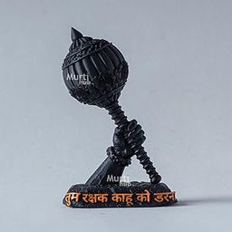 Murti hub Hanuman Ji's Gada- Tum Rakshak Kahu ko Darna (Black, 3.5 inches)-image-80