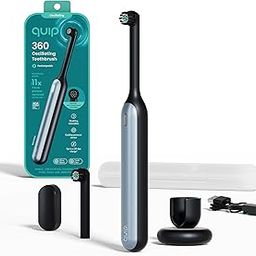 Quip Rechargeable Oscillating Electric Toothbrush 360 Pieces with Extra Brush Head Soft Bristles Pressure Sensor 3 Intensity Battery Life 30 Days Timer 2 Minutes-59