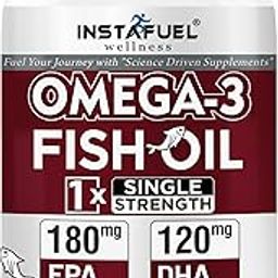Instafuel Omega 3 Fish Oil Capsules 1000mg for Men & Women TG | 180mg EPA & 120mg DHA | Heart, Brain, Joint, Eye & Skin Support | Fish Oil with Vitamin E | Lemon Flavor | No Fishy Burps - 30 Count-image-55