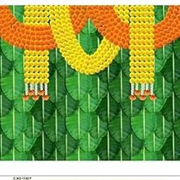 VINAYAKAMART Banana Leaf Background Cloth Size 8x5 feet (VINAYAKA 8) | varalakshmi Backdrop Cloth | varalakshmi Pooja Backdrop Decoration | varalakshmi vratham Pooja Decoration-image-58