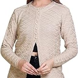 Woollen Women's Long Cardigan(8471SkinXL)-image-93