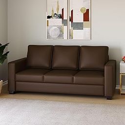 WESTIDO Orlando Leatherette 3 Seater Sofa (Finish Color - Brown, Diy(Do-It-Yourself)3-Person Sofa)|1 Year Warranty-26
