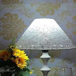 Vk Lampshade Industry, Antique Conical Transparent Nett Embroidery Shade for Table Lamp (12x7x4) CM, Lamp Shade Suitable for Bedroom, Study room, Living room and Home Decor & Decoration.-20
