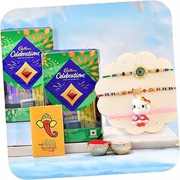 CraftVatika Rakhi Gift for Brother Sister, Rakhi with Chocolate Gift Hamper, Rakhi Set of 3, rakhi for brother with chocolate, Rakshabandhan Gift for Sister Brother Boy Girls, Krishna Rakhi Combo Set with Best Wishes Card and Tilak Set-image-52