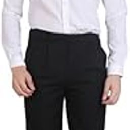 Double Pleated Formal Trousers Pants Regular Fit Black for Men, Waist Size 38 ATR75DBLK38-image-28
