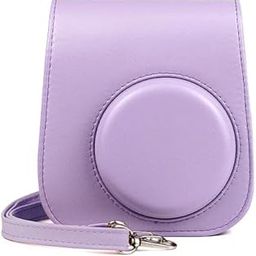 ZENKO PU Leather Protective Camera Case Pouch for Instant Mini 11, Mini 9 Instant Camera Carrying Bag with Adjustable Shoulder Strap- Lilac Purple-31