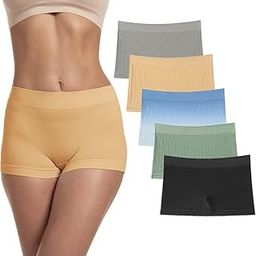SunFlux® Womens Boy Shorts Underwear Boyshort Panties Ladies Panties Nylon Panty Sleep Boxer Briefs 5 Pack-picture-14