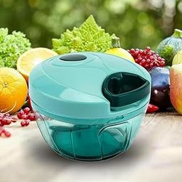 Polypropylene Mini Handy and Compact Chopper with 3 Blades for Effortlessly Chopping Vegetables and Fruits for Your Kitchen (Green, 400 ml)-image-38