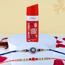 VOKKA Rakhi Gift for Brother – 1 Unisex Deodorant 150ml Gym Vibes with 2 Rakhis | Evil Eye Rakhi | Red & White Beaded Rakhi | Raksha Bandhan Combo Set for Bhaiya & Bhabhi-image-38