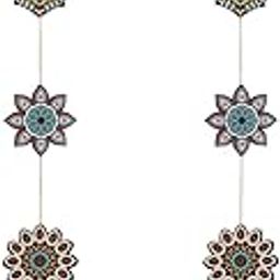 Amazon Brand - Solimo Wooden Designer Wall and Door Hanging Home Decor Items | Rangoli Diwali Design | Set of 2-34