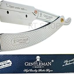 STAINLESS STEEL STRAIGHT EDGE RAZOR FOLDING USTRA FOR BEARD SHAPING WITH 1 BLADE SALON USE & HOME USE, MENS-image-22