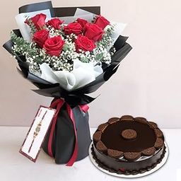 EG2i 10 Red Roses with 1 Rkhi and 500gm Chocolate Oreo Cake | Real Flower Bouquet with Gift Combo for Brother, Bhabhi and Sister For Raksha Bandhan-image-18