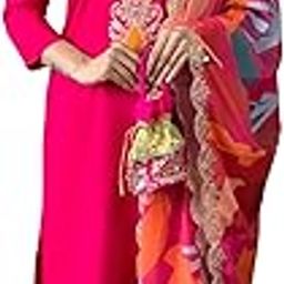 Women's Red Viscose Silk Embroidered Straight Kurta with Pant and Dupatta Sets (NX-546)-image-72