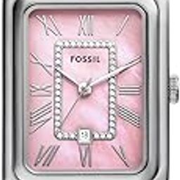 fossil Womens Raquel Silver Quartz Stainless Steel Pink Dial Analog Watch ES5401-picture-4