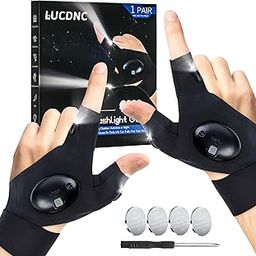 Lucdnc LED Flashlight Gloves - Hands-Free Lights for Fishing, Camping, Repairing - Cool Gadget and Unique Gift for Men, Adults - Christmas Stocking Stuffer-49