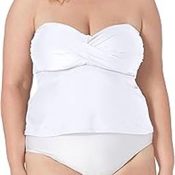 Women's Plus-Size Twist Front Bandeau Tankini Swimsuit-18