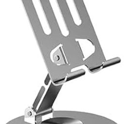 Home Story Mobile Stand Desktop Phone Holder 360° Rotatable and Foldable Cell Phone Holder Metal Base for Table & Bed Compatible with All Smartphones & Tablets Desk-Grey-image-94