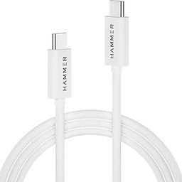 HAMMER 1.5 Meter Type C to Type C 5A (100W) PD Fast Charging Cable with EMK Chip, Rapid Data Transfer, Anti-Breakage Wire, Compatible with all C-Type Enabled Devices (White)-18