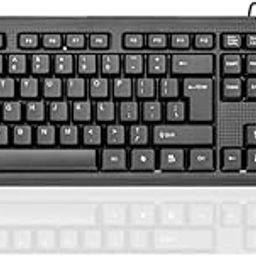 Guiheng Wired Computer Keyboard, Plug Play USB, Large Number Pad, LED Indicators，Ergonomic, Foldable Stands,Anti-Wear Letters Full Size Keyboard,for Windows Mac PC Laptop-Black-1