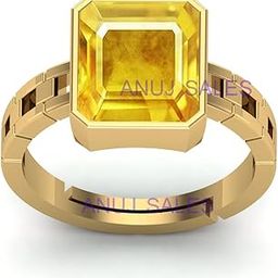 7.00 Ratti Certified Unheated Untreatet AA++ Quality Natural Yellow Sapphire Pukhraj Gemstone Ring for Women's and Men's-image-54