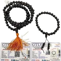 Pearl Palace 8mm Karungali Malai 108+1 Beads Jaap Mala with Unpolished Karungali Bracelet with Certificate | Karungali Jaap Mala & Bracelet Combo for Men & Women-image-93