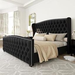 Decorewala Modern Upholstered King Size Bed ? Premium Fabric Cot for Your Stylish Bedrooms, Living Room & Home (King, Journ) D105-image-48