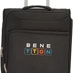 Polyester Macau Unisex Soft 4 Wheels Spinner Luggage - Black, TSA Lock 58 CM Cabin Trolley Bag,Small-picture-13