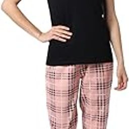 Boston Club Peach Black Cotton Nightsuit for Women/Pajama Set for Women/Night Suit-10