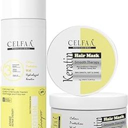 Keratin Protein Shampoo + Hair Mask | Keratin Protein Hair Repair Shapmpoo & Mask | Dry & Frizzy Hair | Paraben & Sulphate Free | 300ml + 250ml | Shampoo & Mask For Damaged Or Color Treated | (2 Items in the set) (Yllowe, Protein)-2