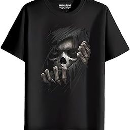 Unisex Regular and Plus Size Adults Skull-1 Music Printed Round Neck 100% Cotton Tshirt (Pack of 1)-image-1