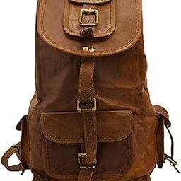 Handmade Real Leather Backpack Rucksack Briefcase Vintage Natural Bag (vintage brown)-picture-42