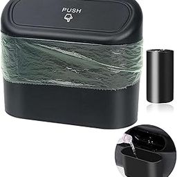UCRAVO Car Trash Can with Lid, Mini Vehicle Organizer Bin, Small Garbage Can for Front Back Seat Accessories, Trash Container for Car Trash Bin Car Dustbin Organizer Container for Car Office Home-image-60
