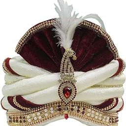 Men's Velvet Silk Traditional Wedding Safa/Turban/Pagdi/Pheta - Multicolor (Size: 22 to 22.5 Inch)-picture-50