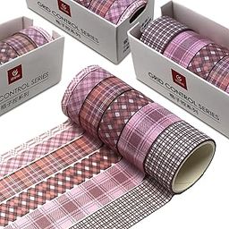 Lakeer Grid Series Washi Tape (Pack of 6) | Tapes For Scrapbooking, DIY Craft, Decoration, Gift wrapping, etc, (Old lavender)-image-97