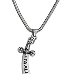 ZULFIQAR Imam Ali Allah Islamic YA ALI MADAD Locket Silver Stainless Steel Locket Pendant for Unisex-image-69