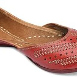 Leather Punjabi Jutti/Mojari Footwear Slipper-Tan Leather Emb-image-67