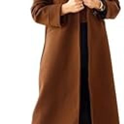Women's Long Wool Blend Winter Coat Solid Color Fleece Lined Button Down Warm Jacket-picture-11
